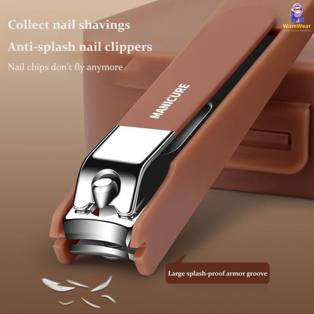 Manicure Anti-Splash Nail Clipper Set - (7 PCS)
