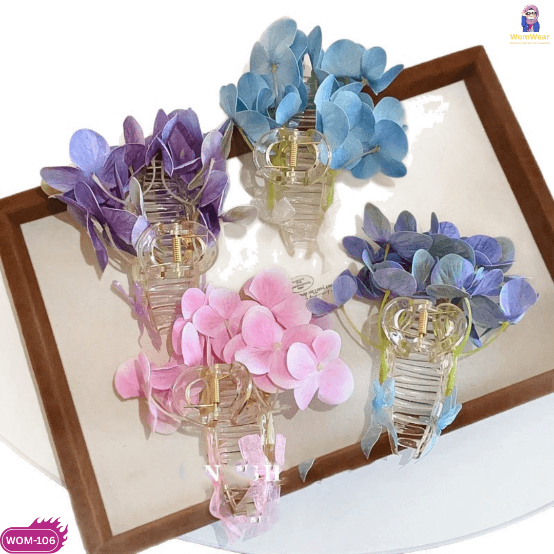 🌸W106: Purple Floral Hair Claw