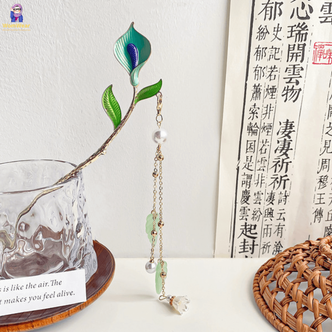 🌸W114 - Blue Calla Hair Stick