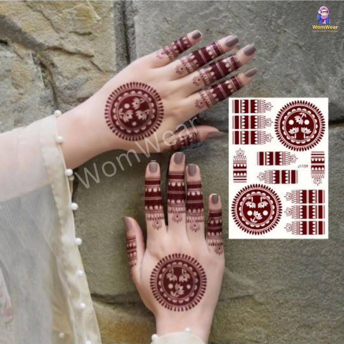 মাধুরী - Henna Mehendi Sticker (Wom-59)