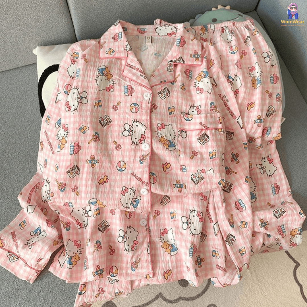 Pink Bow Kitti PJ Set