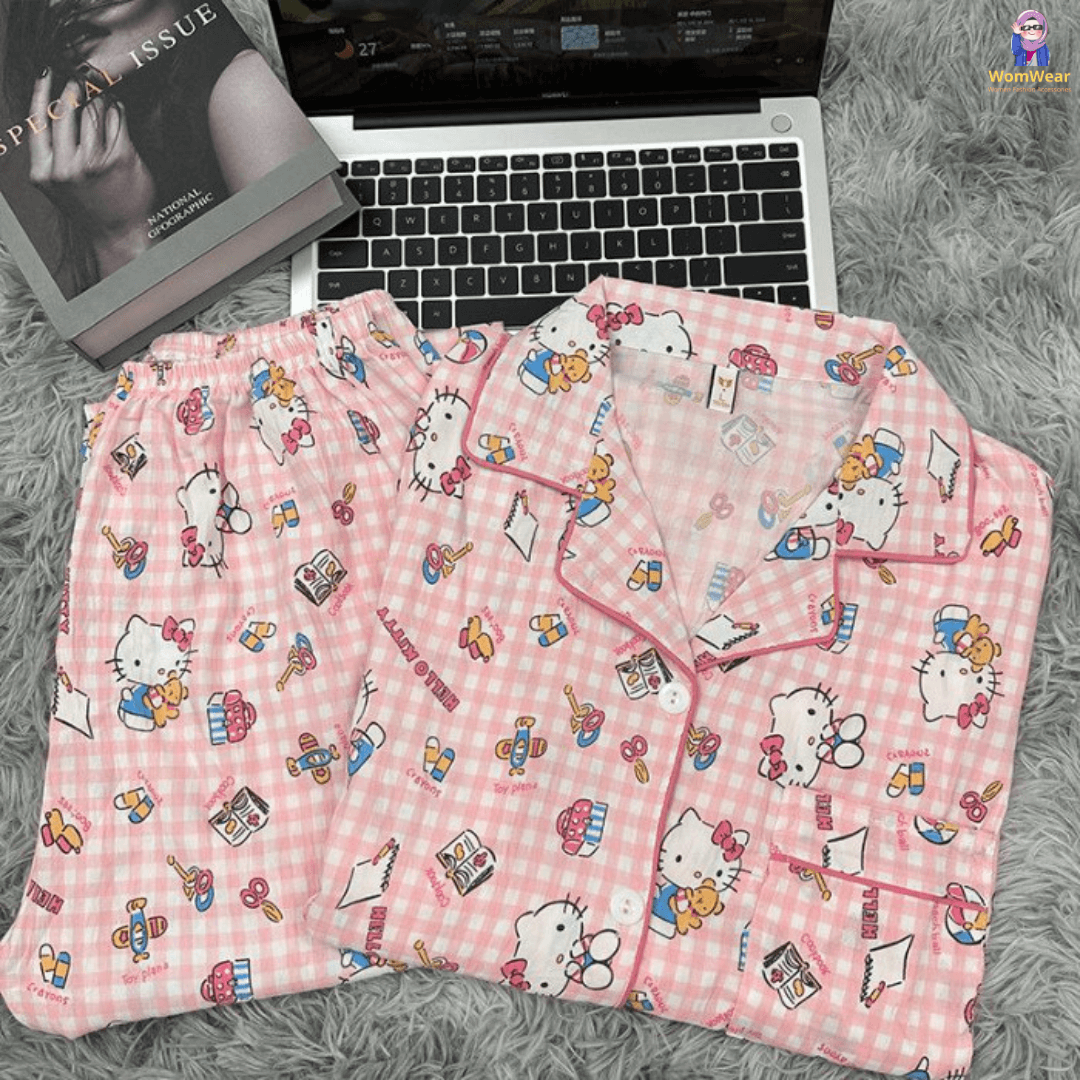 Pink Bow Kitti PJ Set