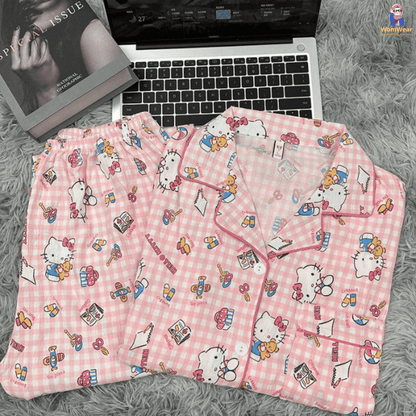 Pink Bow Kitti PJ Set