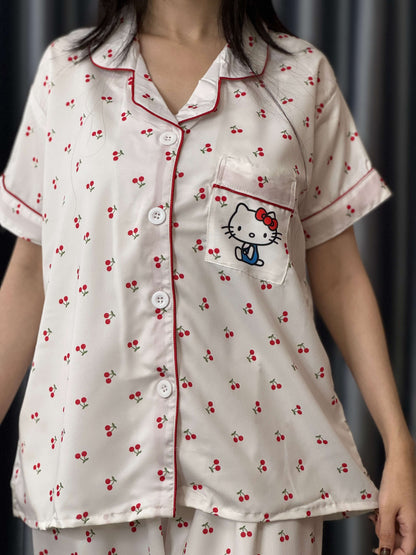 Cute Soft Teddy PJ Set - Half Sleeve