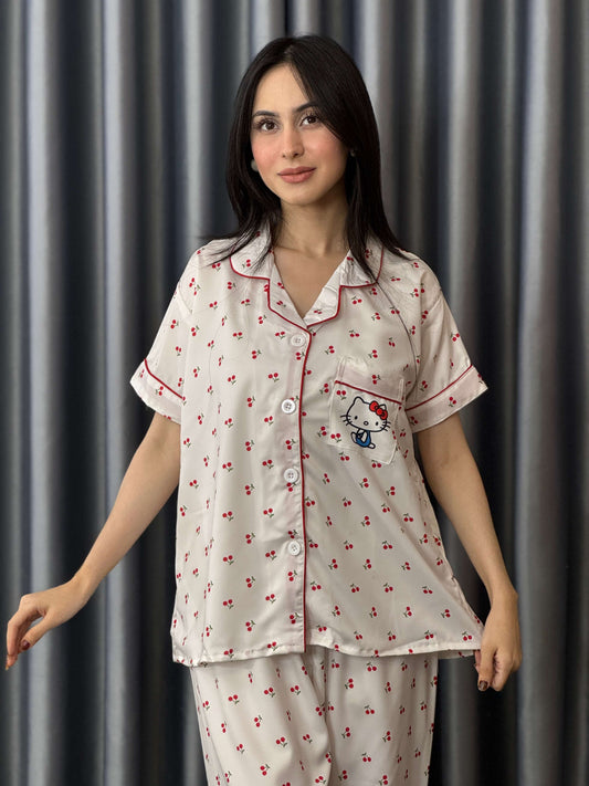 Cute Soft Teddy PJ Set - Half Sleeve