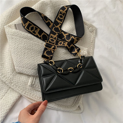 Crossobdy Embossed Chain Flap Square Bag For Women