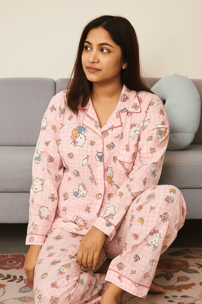 Pink Bow Kitti PJ Set