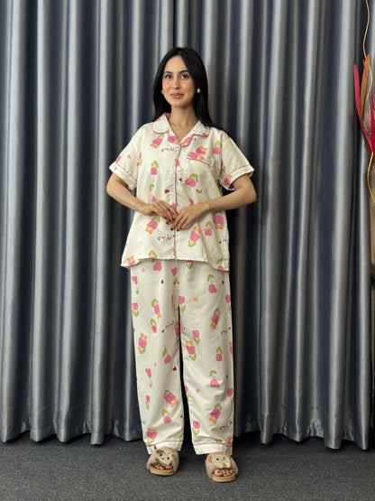 Tulip Flower PJ Set Short Sleeve