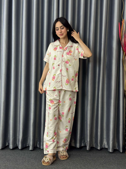 Tulip Flower PJ Set Short Sleeve