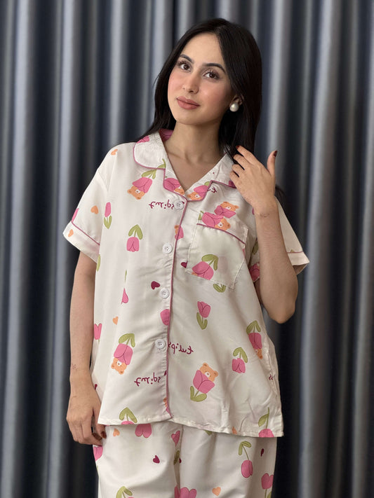 Tulip Flower PJ Set Short Sleeve