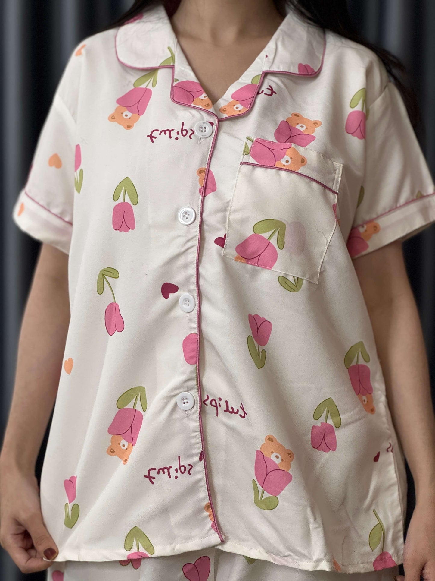 Tulip Flower PJ Set Short Sleeve