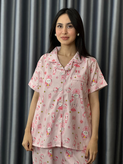 Soft Kitty Pastel PJ Set