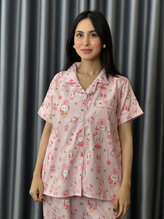 Soft Kitty Pastel PJ Set