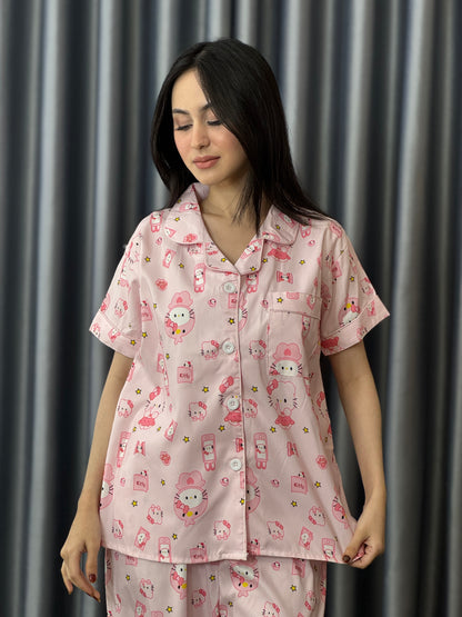 Soft Kitty Pastel PJ Set