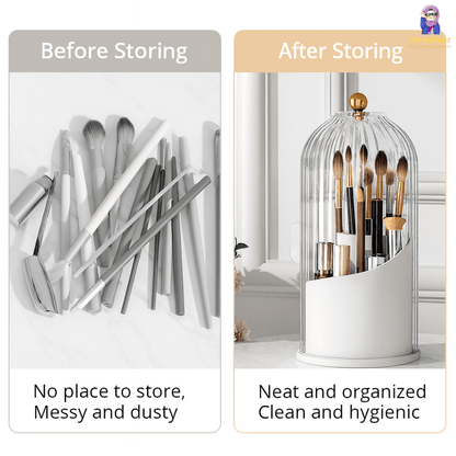360° Rotating Portable Makeup & Brushes Holder