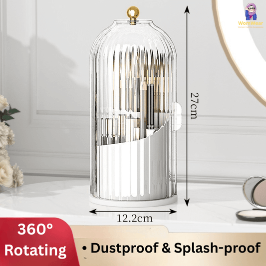 360° Rotating Portable Makeup & Brushes Holder