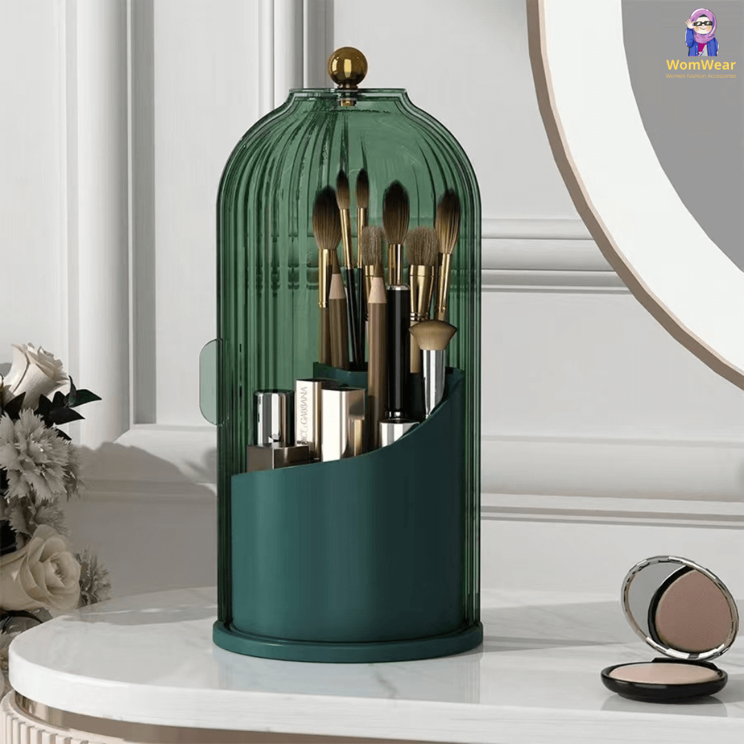 360° Rotating Portable Makeup & Brushes Holder