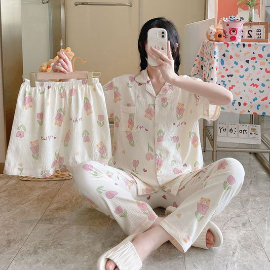 Tulip Flower PJ Set Short Sleeve