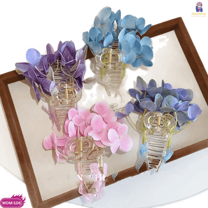 🌸W106: Purple Floral Hair Claw