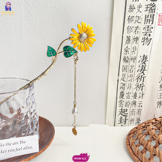 W111 - Yellow Chrysanthemum Hair Stick