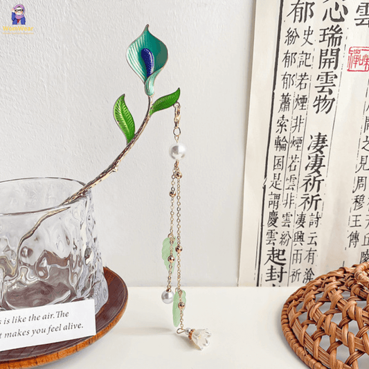 🌸W114 - Blue Calla Hair Stick