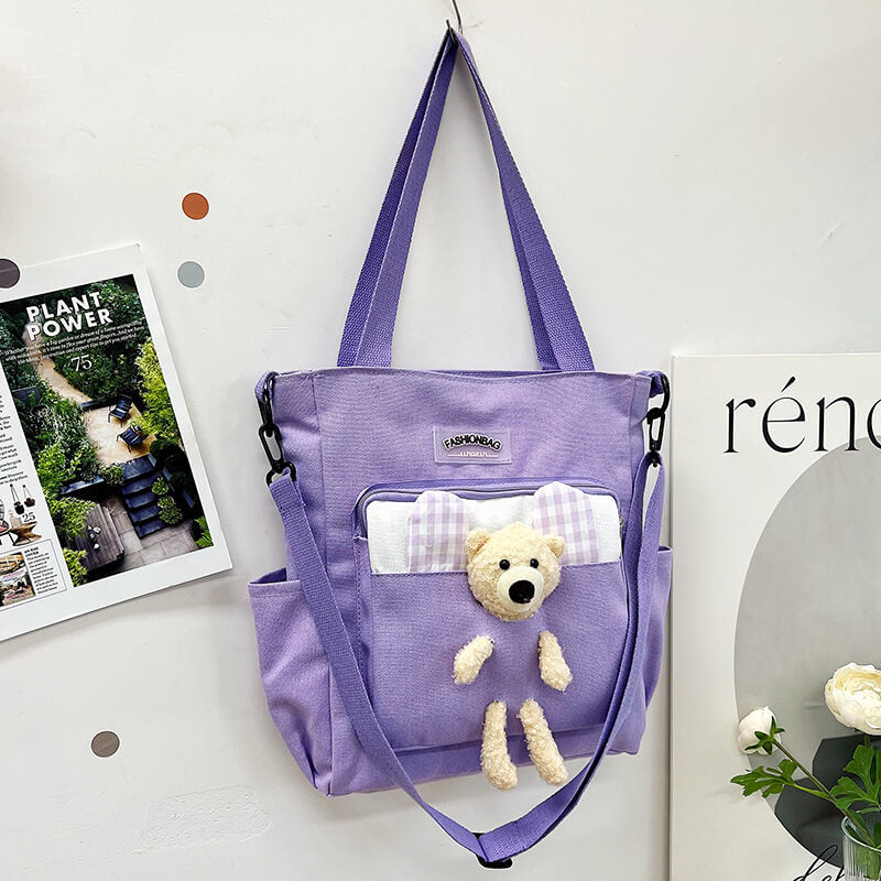 Shoulder Bag with Cute Bear Doll for girls