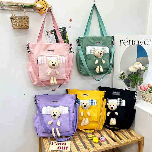 Shoulder Bag with Cute Bear Doll for girls