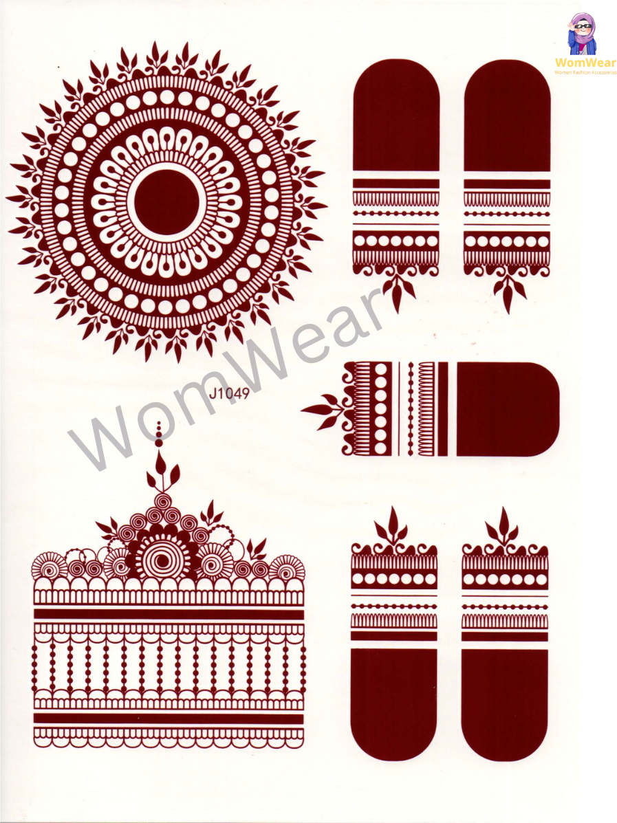 চাঁদনী - Henna Mehendi Sticker (Wom-49)